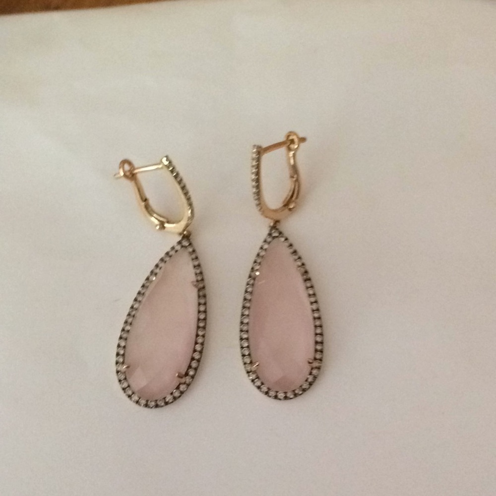 Pink Tear Drop Earrings
